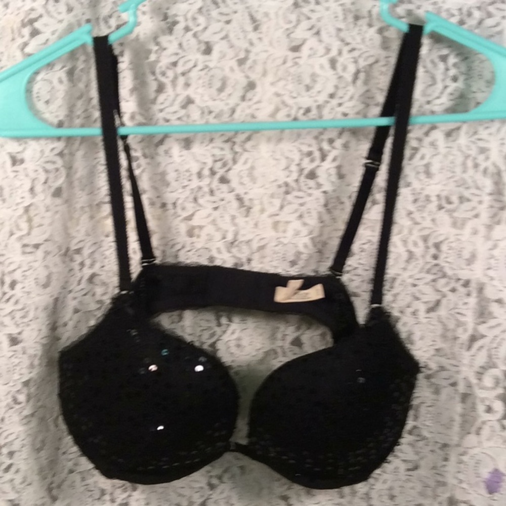 Aerie black sequin bra size 36b